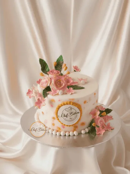 Golden Rose Theme Cake