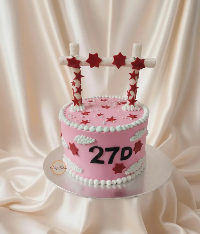 Pink Star Theme Cake