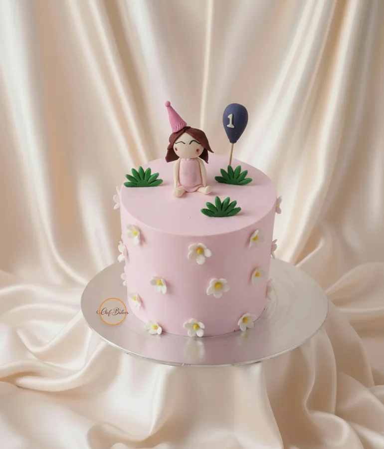 Cute Girl 1st Birthday Cake