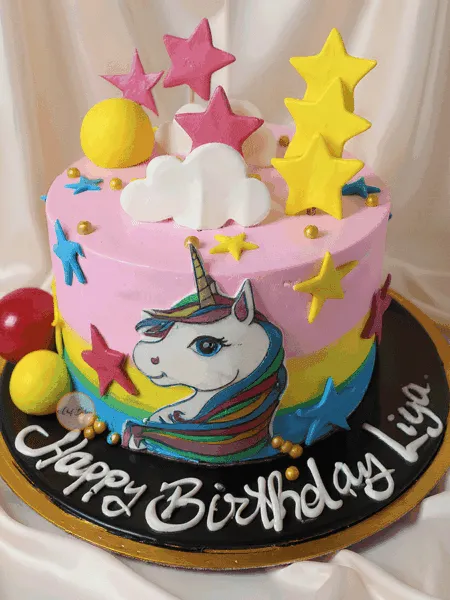 Unicorn Stars Birthday Cake