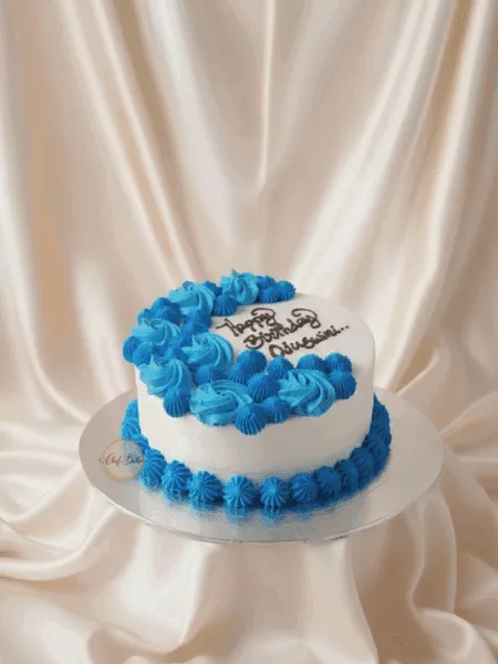 Elegant Blue Icing Birthday Cake - Perfect for Celebrations