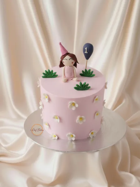 Cute Girl 1st Birthday Cake