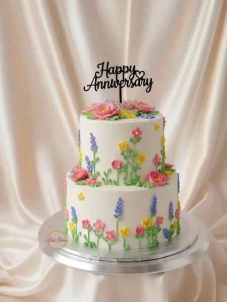Floral Anniversary Cake