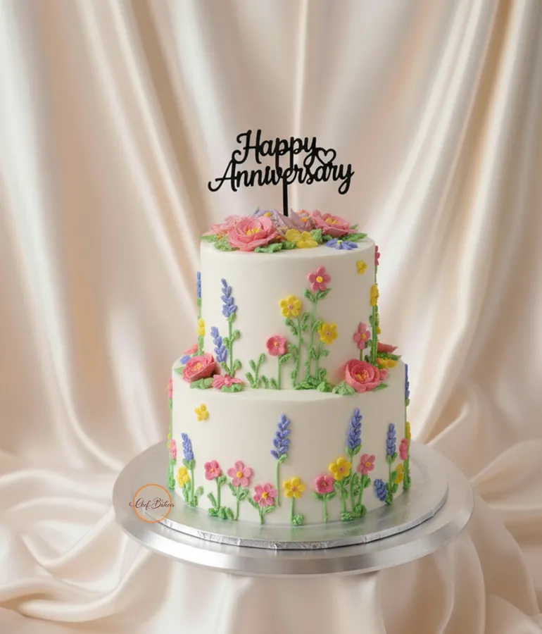 Floral Anniversary Cake