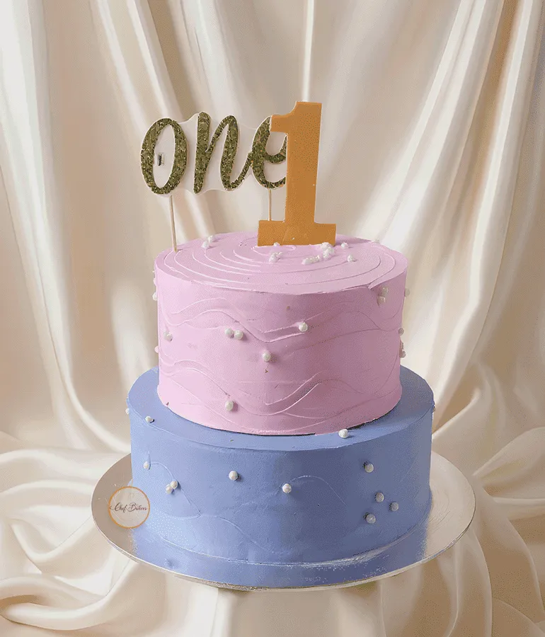 Pastel 1st Birthday Cake