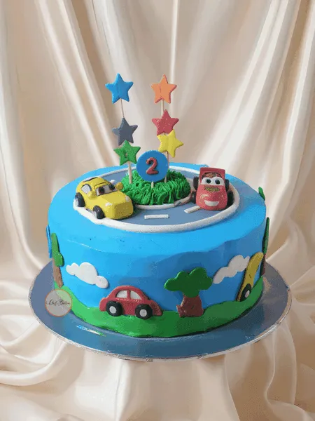 Cars Theme 2nd Birthday Cake