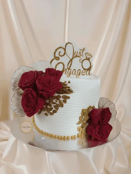 Red Rose Engagement Cake