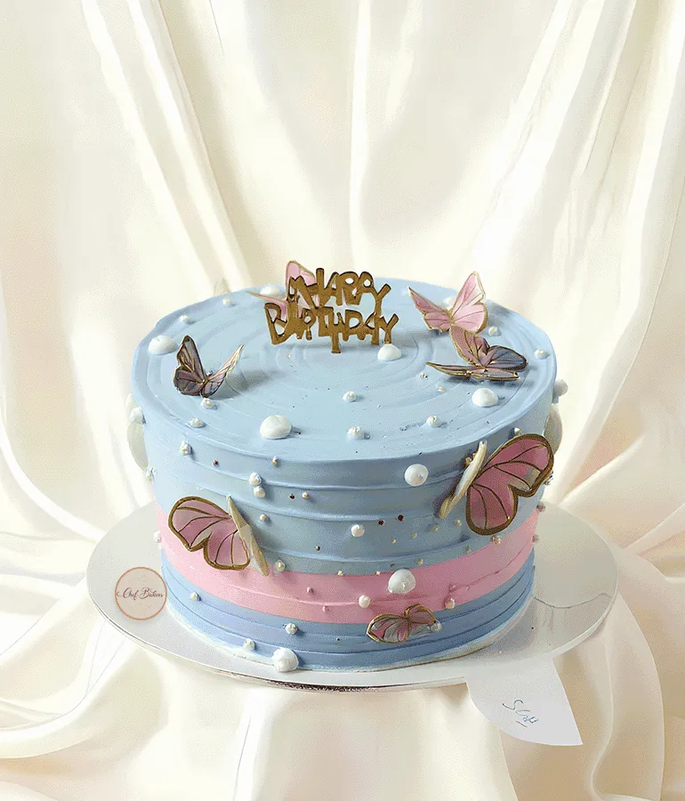 Pastel Butterfly Birthday Cake