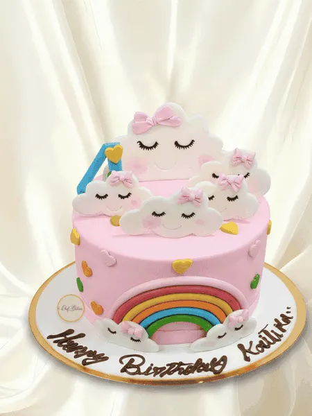 Rainbow Cloud Theme Cake